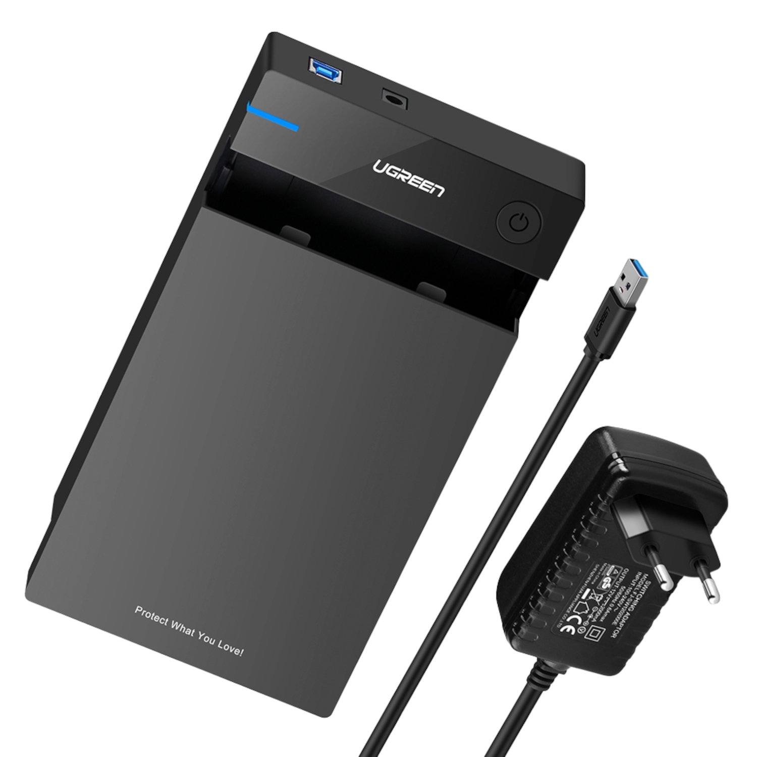 UGREEN 3.5" SATA Hard Drive USB 3.0 Enclosure 5Gbps – Black