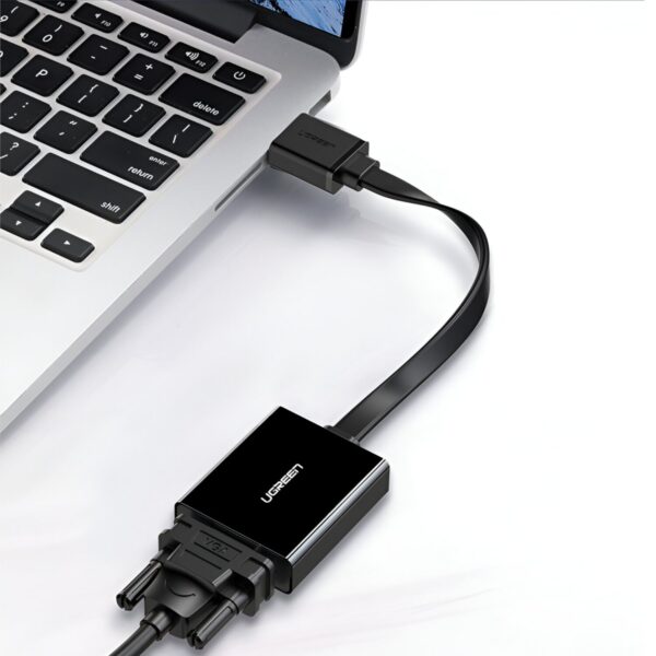 UGREEN HDMI to VGA Adapter, with 3.5mm Audio and Power Port - Black