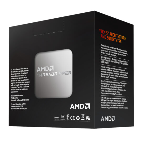 100-100001595WOF AMD-Ryzen-Threadripper-9960X-sTR5-24-core-CPU wr 04a AMD Ryzen Threadripper 9960X 24-Core 4.2GHz CPU
