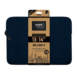 140721 Port-Designs-Milano-II-Eco-13-14-inch-Universal-Laptop-Sleeve-Navy-Blue wr 01a Port Designs Milano II Eco 13/14" Universal Laptop Sleeve - Navy Blue