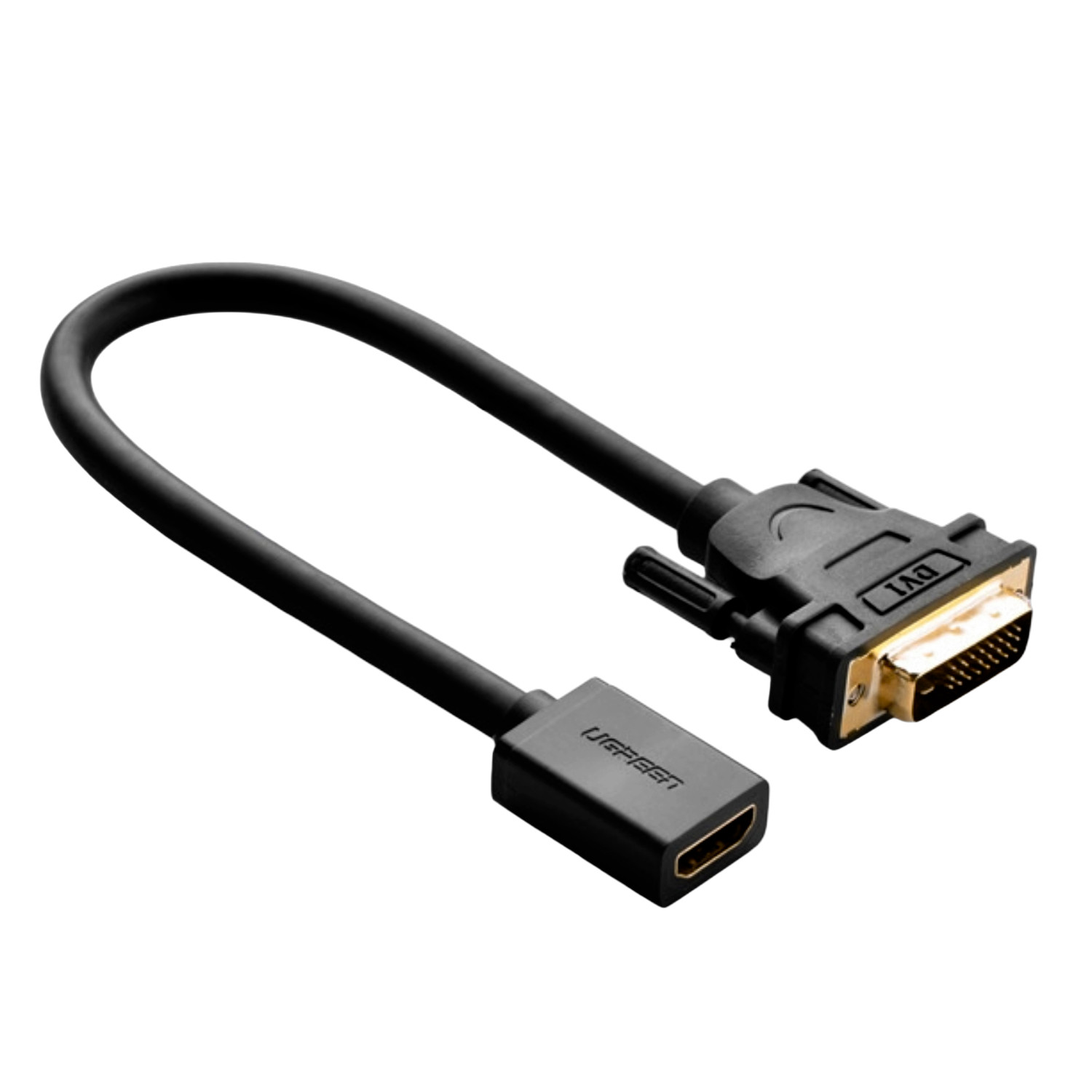 20118-2011 01-1 UGREEN DVI to HDMI Cable Adapter 15cm | Male to Female | 1080p Full HD – Black