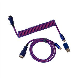4895248821700 CAB-1-1 Keychron Premium Coiled Aviator USB Cable | Type-C + USB-A Adapter | Detachable Aviator Connector | 108 cm