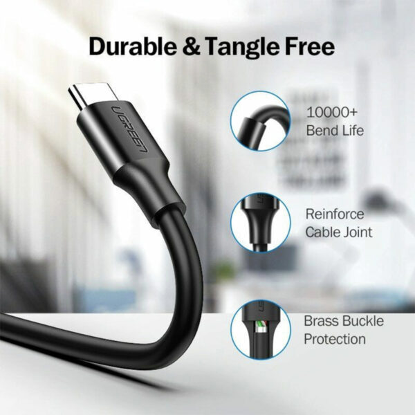 6957303828821 US184-20882 LS UGREEN Type-C to USB 3.0 Cable 1m – Fast Charging 3A, 5Gbps Sync – Black