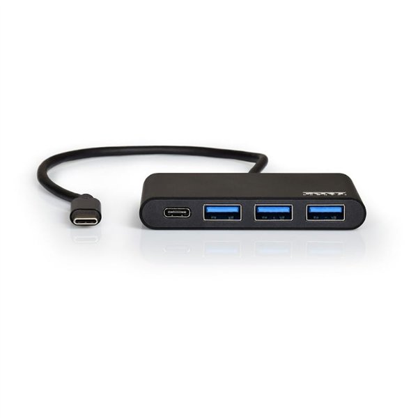 900122-DE wr 02 Port USB Type-C to 3 x USB3.0 and 1 x Type-C PD 30cm 4 Port Hub - Black
