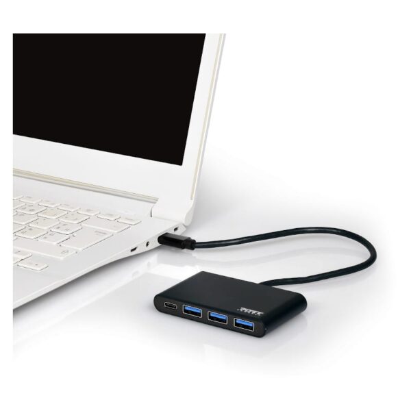 900122-DE wr 04 Port USB Type-C to 3 x USB3.0 and 1 x Type-C PD 30cm 4 Port Hub - Black