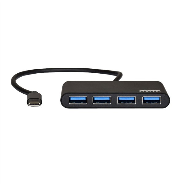 900123 wr 03a Port USB Type-C to 4 x USB3.0 5Gbps 30cm 4 Port Hub - Black