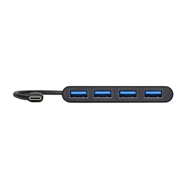 900123 wr 04a Port USB Type-C to 4 x USB3.0 5Gbps 30cm 4 Port Hub - Black