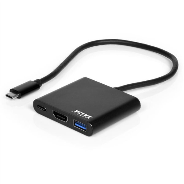900140 wr 02 Port USB Type-C to 1 x HDMI|1 x USB3.0|1 x Type-C 60W PD Dock - Black