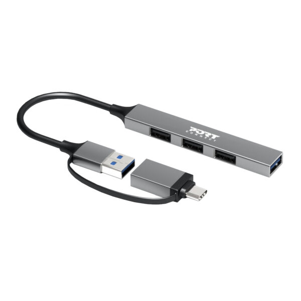 900160 Port-Connect-USB-Type-C-to-4-port-USB-A-3.0-2.0-Hub wr 02a Port Connect USB Type-C to 4-port USB-A 3.0/2.0 Hub