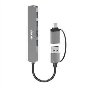 Port Connect USB Type-C to 4-port USB-A 3.0 Hub