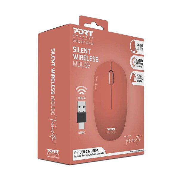 900542 wr 01 Port Connect MOUSE COLLECTION II WIRELESS Terracota