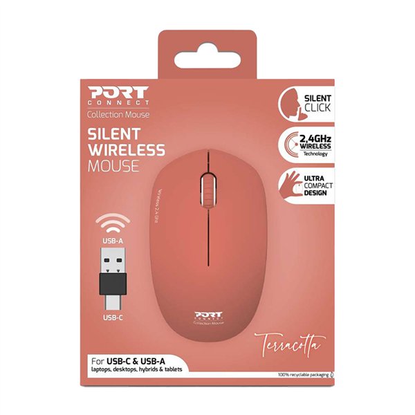 900542 wr 03 Port Connect MOUSE COLLECTION II WIRELESS Terracota