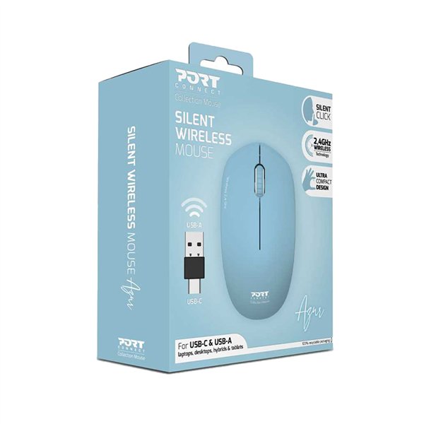 Port Connect MOUSE COLLECTION II WIRELESS Azur