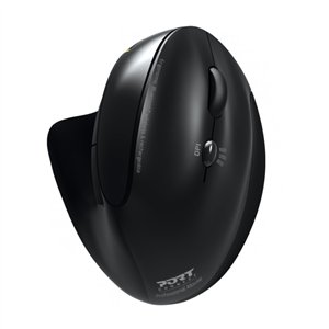 Port Connect Wireless Rechargeable Ergonoc Mouse Bluetooth
- Black
