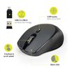 Port Connect Silent 1600DPI 3 Button Wireless Mouse - Black