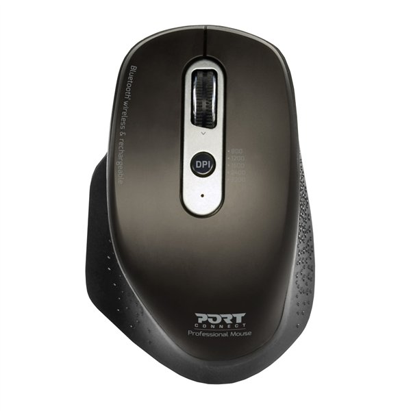 900716 Port-Connect-Wireless-Rechargeable-Executive-Bluetooth-Mouse wr 05 Port Connect Bluetooth Wireless and Rechargeable Executive Mouse - Black