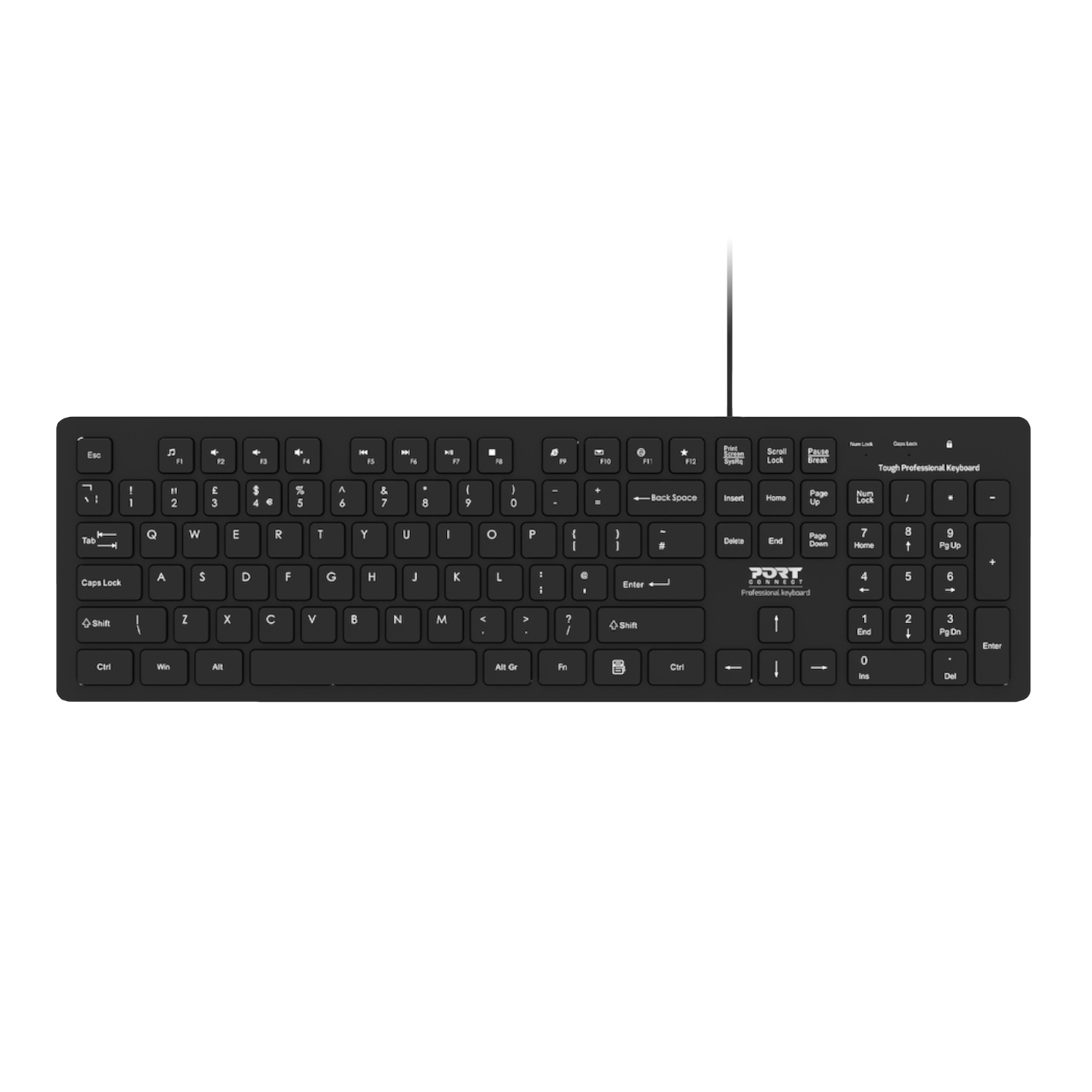 900752-US Port-Connect-Office-Tough-USB-Keyboard wr 01 Port Connect Tough Office USB Keyboard - Black