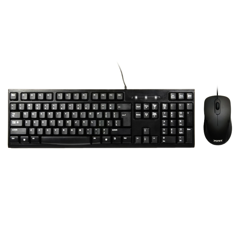 900900-US wr 01 Port Design COMBO Wired Mouse + Keyboard - Black