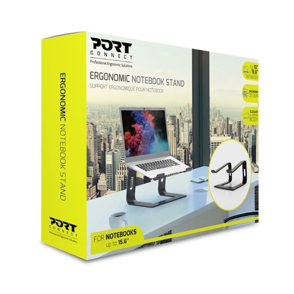 901103 wr 01 Port Connect Ergonomic 10-15.6" Aluminium Notebook Stand
