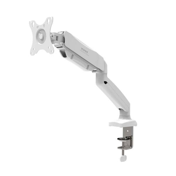 901110 wr 01a PORT Monitor Arm VESA Single Screen - White