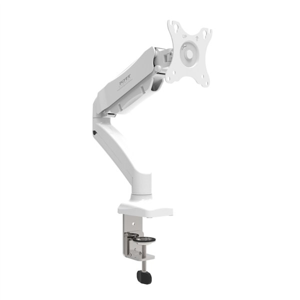 901110 wr 02a PORT Monitor Arm VESA Single Screen - White