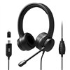 901605 wr 03 Port Connect USB Headset 1.8m Cable with Mic and Padded/Soft Cushions Black