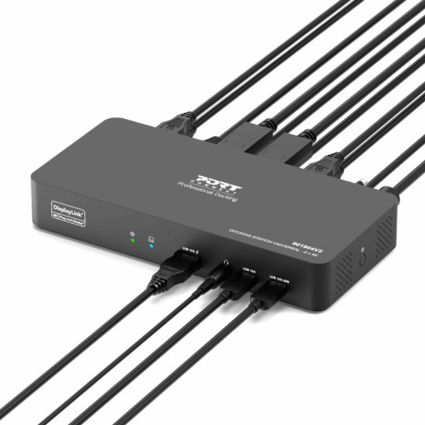 PORT2 x 4K USB-C desktop docking station 11 peripherals 96W
