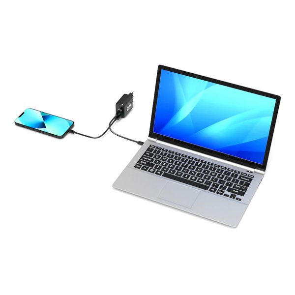 902104EU-WR-06 Port Connect 65W GaN Type-C and USB-A Fast Charger