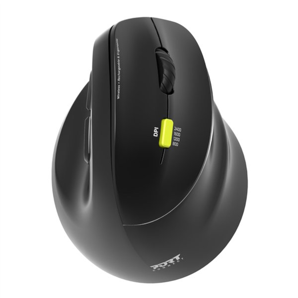 910007 .PORT-MOUSE-ERGO-RECHARGEABLE-BT-RIGHT wr 08 Port Connect Ergo Shape Bluetooth Rechargeable Mouse