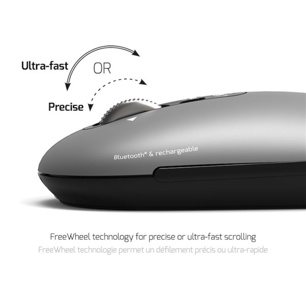 910009 PORT-MOUSE-REACHARGE-BT-PURE-MAC-GRY wr 03 Port Connect PURE Bluetooth Rechargeable Mouse