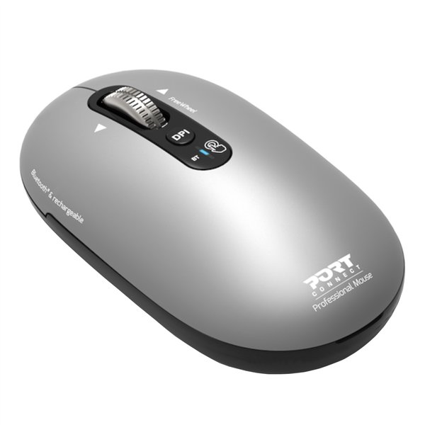 910009 PORT-MOUSE-REACHARGE-BT-PURE-MAC-GRY wr 08 Port Connect PURE Bluetooth Rechargeable Mouse