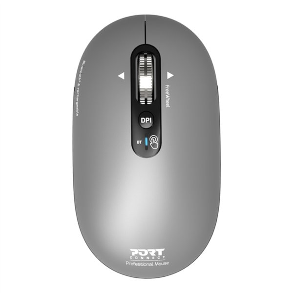 910009 PORT-MOUSE-REACHARGE-BT-PURE-MAC-GRY wr 09 Port Connect PURE Bluetooth Rechargeable Mouse