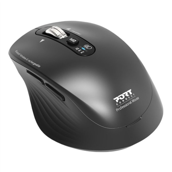910202-WR-0 Port Connect Business 2.4GHz Rechargeable Bluetooth Wireless Mouse - Black