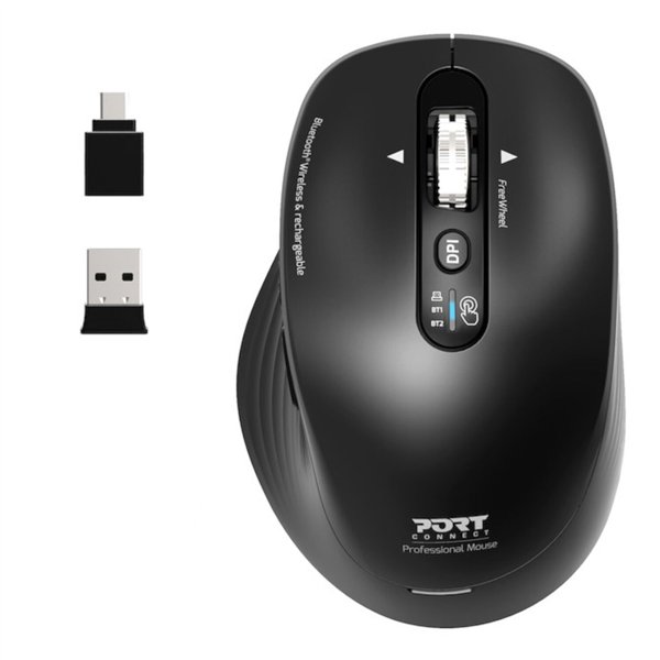 910202-WR-02 Port Connect Business 2.4GHz Rechargeable Bluetooth Wireless Mouse - Black