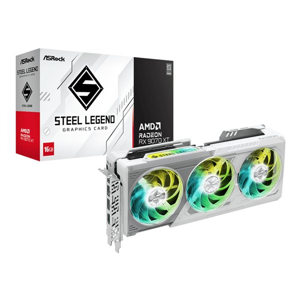 ASRock RX9070XTSTEELLEGEND16G wr 01a ASRock AMD Radeon RX 9070 XT Steel Legend 16GB Graphics Card
