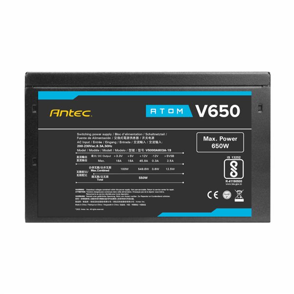 ATOM-V650 wr 04 Antec Atom V650 Non-Modular Power Supply