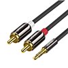 AV116-10749 UGreen-UV116-RCA-to-AUX-3.5mm-Audio-Cable-Black wr 01 UGREEN AV116 RCA to AUX 3.5mm Audio Cable 1M - Black