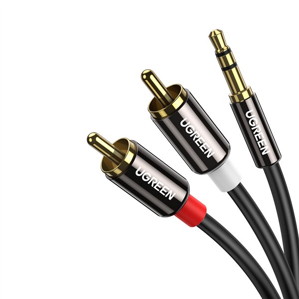 AV116-10749 UGreen-UV116-RCA-to-AUX-3.5mm-Audio-Cable-Black wr 03 UGREEN AV116 RCA to AUX 3.5mm Audio Cable 1M - Black