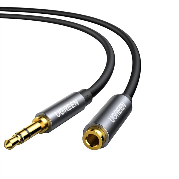 AV118-10594 UGREEN-AV118-3.5mm-AUX-Extension-Cable-2m-–-Male-to-Female-1 UGREEN AV118 3.5mm AUX Extension Cable 2m – Male to Female –(Black)
