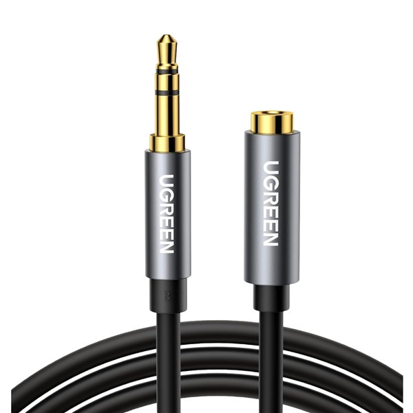 AV118-10594 UGREEN-AV118-3.5mm-AUX-Extension-Cable-2m-–-Male-to-Female-3 UGREEN AV118 3.5mm AUX Extension Cable 2m – Male to Female –(Black)