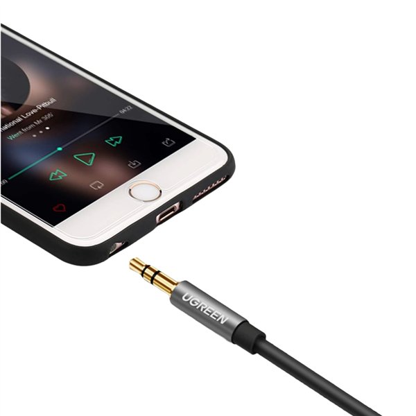 AV118-10594 UGREEN-AV118-3.5mm-AUX-Extension-Cable-2m-–-Male-to-Female-4 UGREEN AV118 3.5mm AUX Extension Cable 2m – Male to Female –(Black)