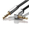 UGREEN AV119 Right-angled 3.5mm Flat Aux Cable 1.5m - Black/Silver