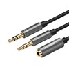 UGREEN UV140 AUX 3.5mm Audio Splitter Cable - Black/Grey