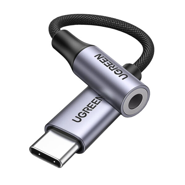 AV161-80154 UGreen-USB-Type-C-to-3.5mm-10cm-Adapter-Grey wr 01 UGREEN AV161 USB Type-C to 3.5mm 10cm Adapter