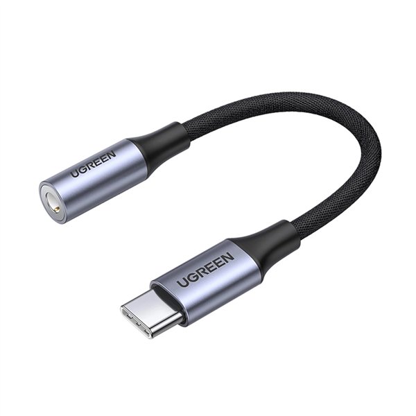 AV161-80154 UGreen-USB-Type-C-to-3.5mm-10cm-Adapter-Grey wr 02 UGREEN AV161 USB Type-C to 3.5mm 10cm Adapter