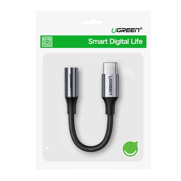 AV161-80154 UGreen-USB-Type-C-to-3.5mm-10cm-Adapter-Grey wr 03 UGREEN AV161 USB Type-C to 3.5mm 10cm Adapter