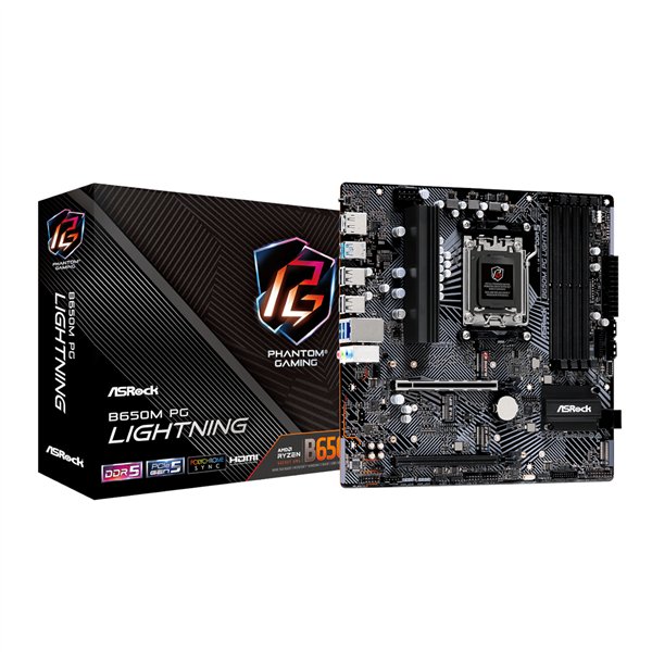 ASRock B650M PG Lightning AMD AM5 Micro ATX Motherboard