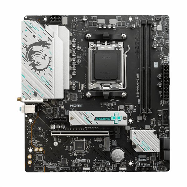 B650MGAMINGWIFI wr 02 MSI B650M GAMING WIFI AMD AM5 mATX Gaming Motherboard