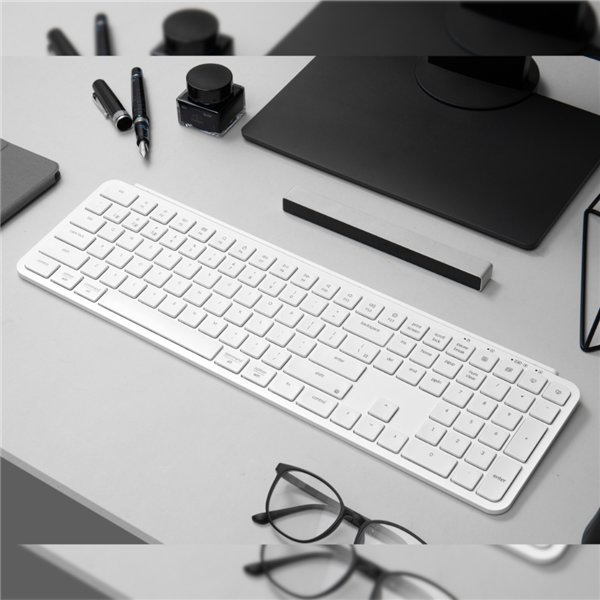 B6P-K8 wr 04a Keychron B6 Pro Ultra-Slim 100% Wireless Keyboard – Ivory White