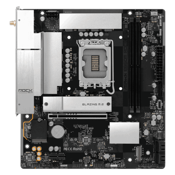 ASRock B860M Rock WiFi Intel LGA1851 MATX Gaming Motherboard